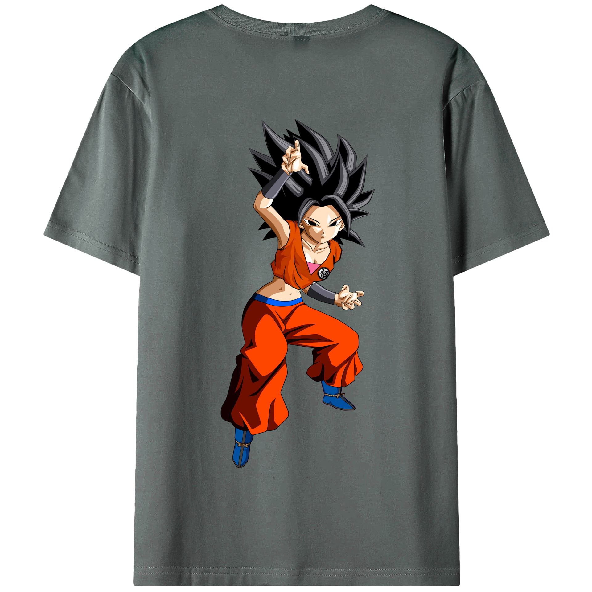 （画像用） ドラゴンボール カリフラ DRAGON BALL Caulifla 綿100％半袖Tシャツ（背面プリント）